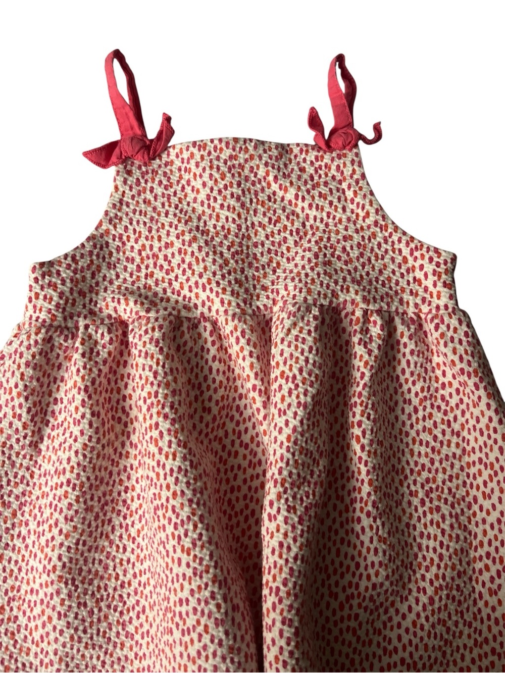 Zara Cream Dress with Pink Spot Print